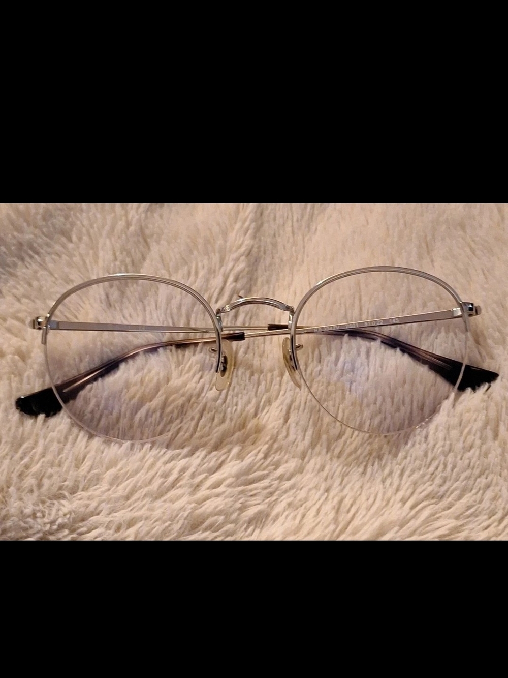 Ray Ban Eyeglasses Frames RB 3947V 2501 51-22-145 Silver Half Rim Metal Round